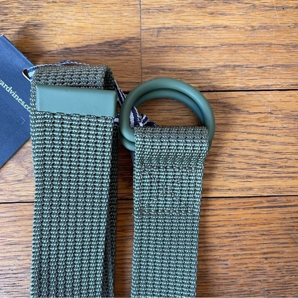 NEW Vineyard Vines D Ring Green Nylon Belt Size NWT